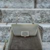 Medium Satchel bag with suede flap