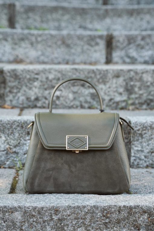Medium Satchel bag with suede flap
