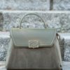 Large Satchel bag with suede flap