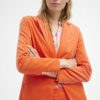 Stacie, velvet blazer orange