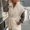 Quilt A-shape jacket Off White