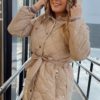 Kika, quilt A-shape jacket beige