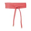 Cam, lamb leather tie belt pink
