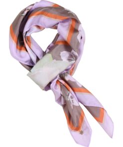 Allis, printed silk scarf light brown