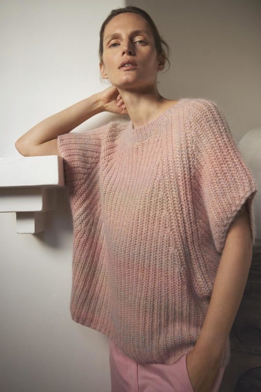 Celma, knit cape gml rosa