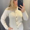 Magda, rib knit off white