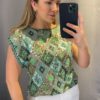 Nikki, sequince t-shirt green