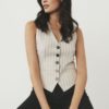 Rikke Waistcoat Black stripe