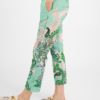 Bao, straight leg Green print