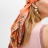 Allis, printed silk scarf Coral print