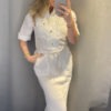 Britney, long bias cut dress Pastel