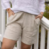 181017, shorts, linen light beige