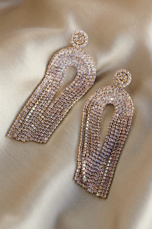 Chloe Cascade glam earrings Peach