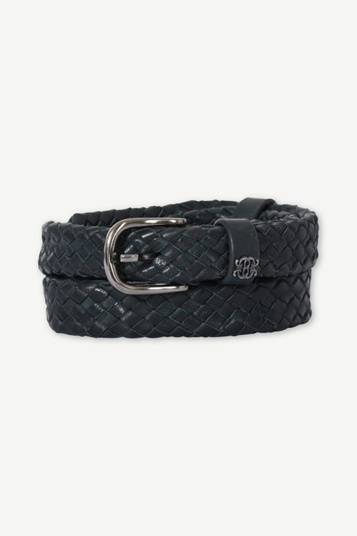 Cora, braided leather belt Blue nights