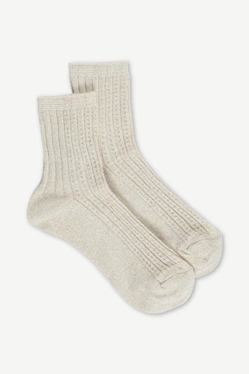 Adele, lurex socks Off white