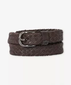 Cora, braided leather belt Animal fur