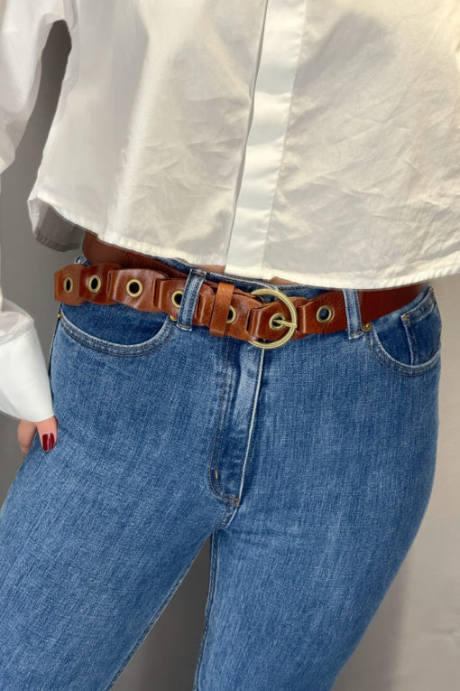 Jeans belt Cognac