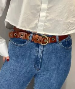 Jeans belt Cognac