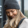 Day Logo Patch Knit Hat Dark Grey Mel