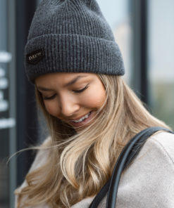Day Logo Patch Knit Hat Dark Grey Mel