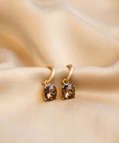 Carla Swarovski earrings Smokey quartz