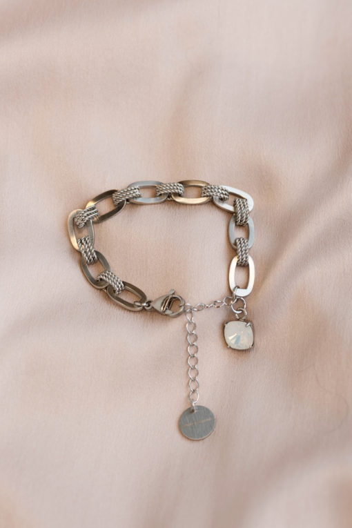 Inez chain bracelet White opal
