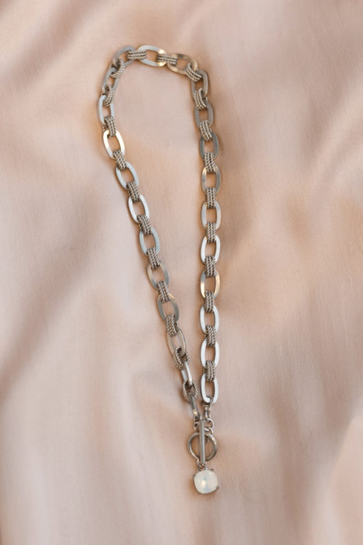Inez chain necklace White Opal