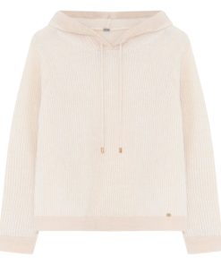 Iris, knit hoodie Creamy