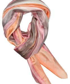 Inette, big printed silk scarf multi pink