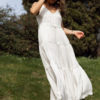 Jolanta, long strap dress - White