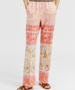 Marisa, jersey pants - Coral print