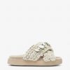 Inuikii woven slipper w.stone - White