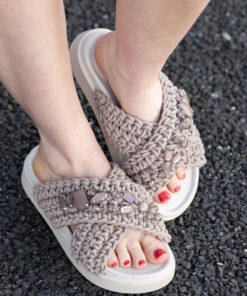 Inuikii woven slipper w.stone - Taupe