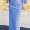 Elly, bias cut long skirt - Vista blue