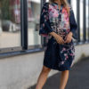 Costa, knee dress - Navy flower