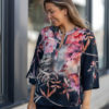 Neomi, shirt - Navy flower