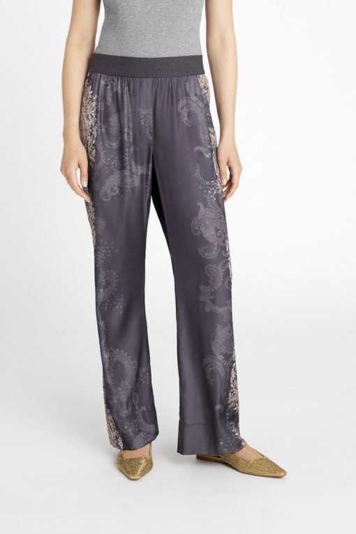 Bay, wide leg pants (Long) - Grey/sand