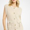 Kiss, knit vest cardigan - sand