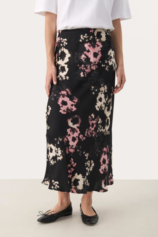 Laurina skirt, Black Blurred Flower