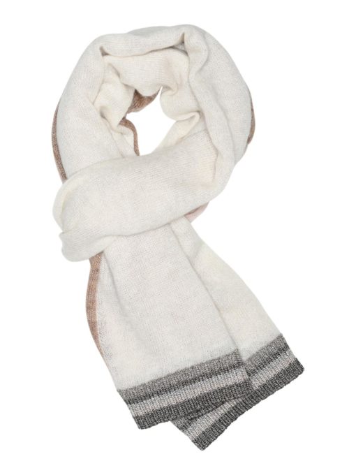 Etine, striped lurex scarf - Offwhite