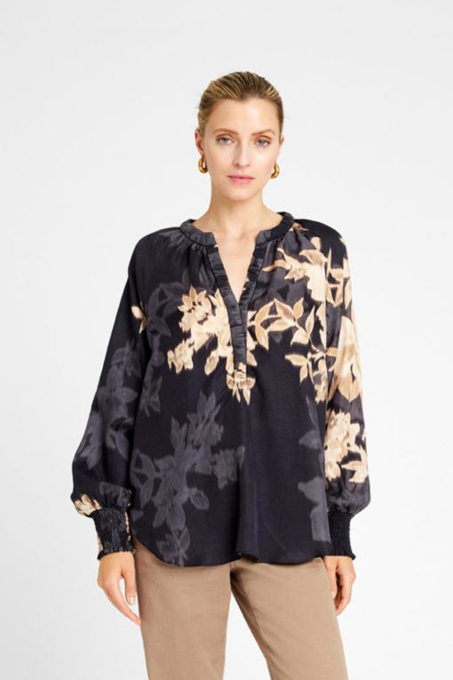 Annsofie, blouse - black/sand