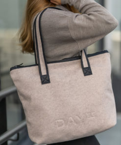 Day Woolen Bag M - Taupe melange