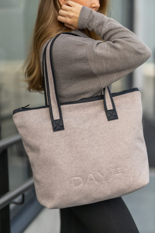 Day Woolen Bag M - Taupe melange