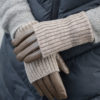 Day Leather knit glove - Major brown