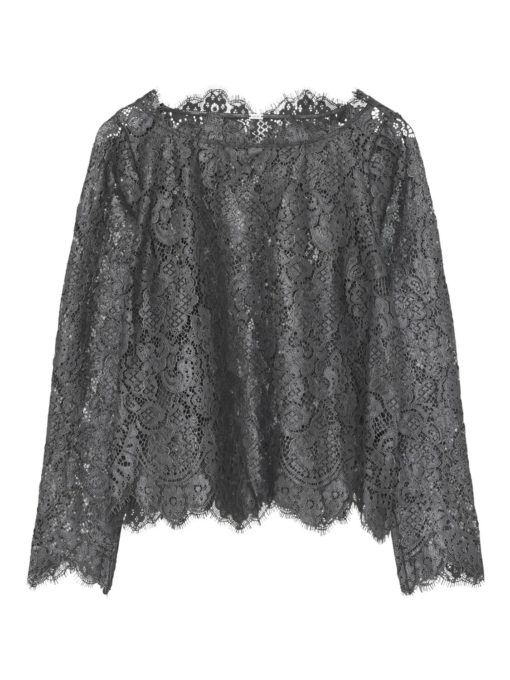 Laica, lace blouse - Dark grey