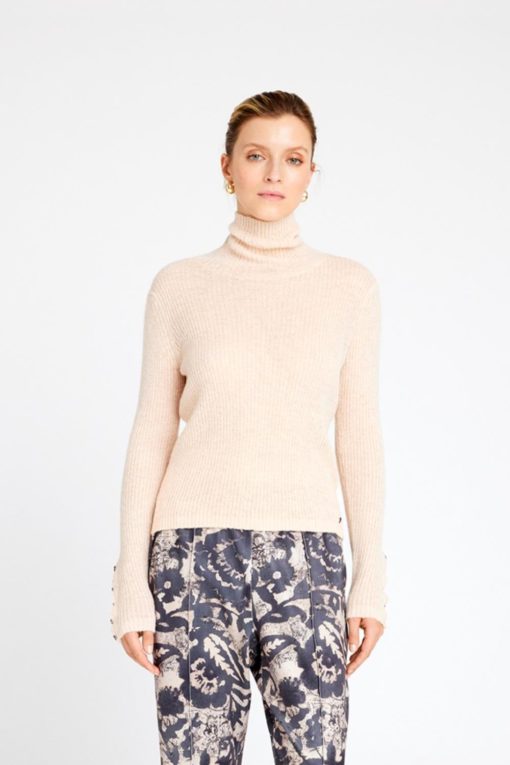 Rotem, knit roll neck - Beach sand