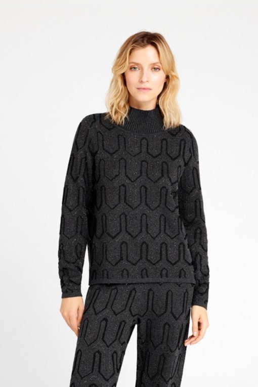 Aston, jacquard knit - Black