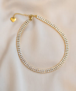 Double tennis necklace - Clear