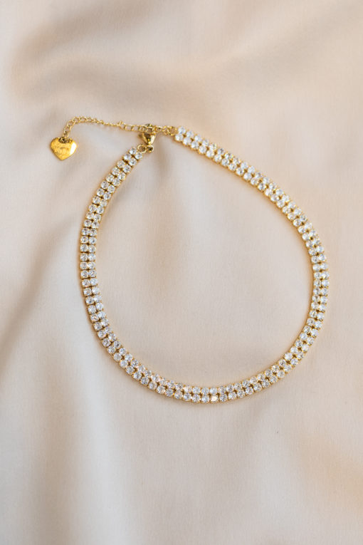 Double tennis necklace - Clear