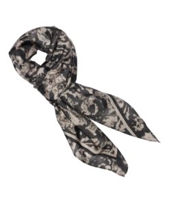 Allis, printed silk scarf - Sand/brown